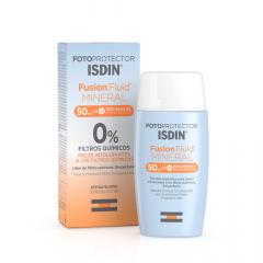 Isdin Fotoprotector Fusion Fluid Mineral SPF50 50ml - Bloqueador solar facial para pieles muy sensibles