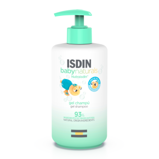 isdin Babynaturals Gel Champú 400ml - Gel shampoo suave para la piel y el cabello del bebé